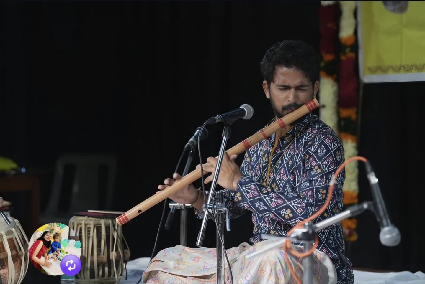 Playing the bansuri