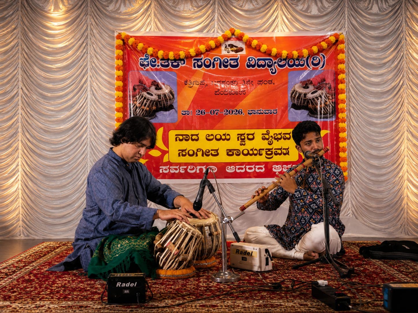 Bansuri and tabla duet on stage