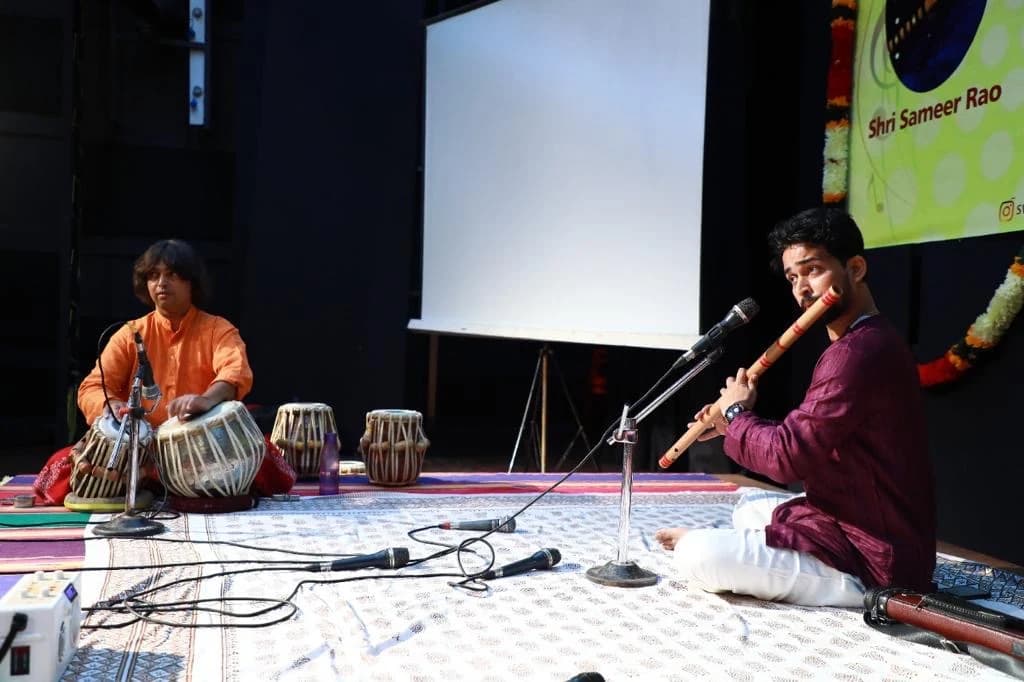 Duo performance with tabla